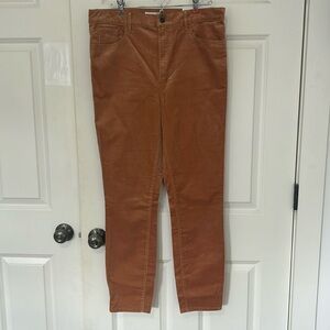 Loft skinny high-rise corduroy pants size 12 / 31 brown soft corduroy pants